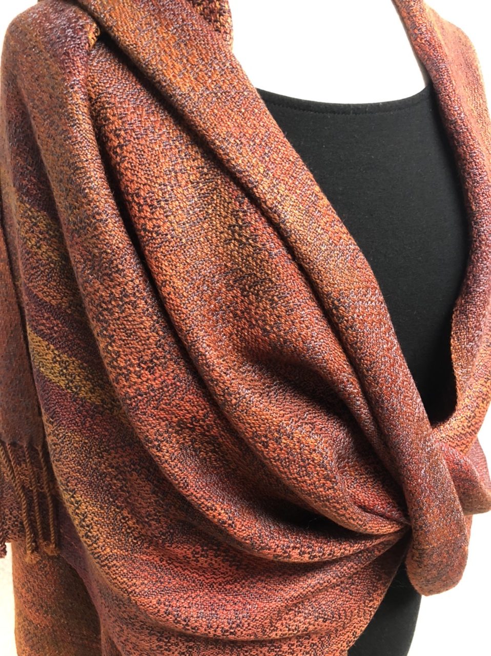 Merino and Cashmere Autumn Leaves Scarf
